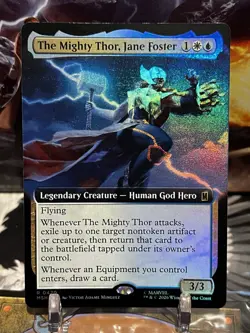 The Mighty Thor, Jane Foster (0420) Borderless ✨FOIL✨[Marvel Super Heroes] MTG - Image 1