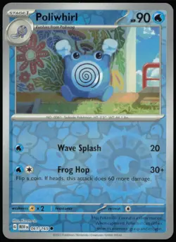 Poliwhirl 061/165 C 151 Pokemon Reverse Holo NM - Image 1