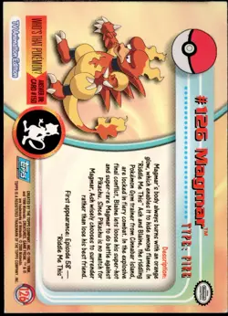 2000 Topps Pokemon TV Animation Edition Series 3 Holo Foil #126 Magmar - Image 2