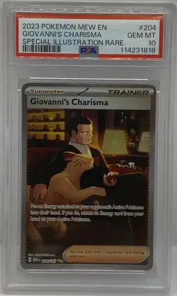 2023 POKEMON MEW EN-151 SPECIAL ILLUSTRATION RARE GIOVANNI'S CHARISMA PSA 10 - Image 1