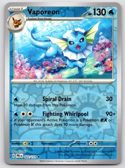 Vaporeon 022/131 Prismatic Evolutions Reverse Holo Pokemon NM - Image 1