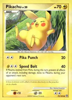 Pikachu 70/100 Common Stormfront Pokemon Lightly Played - Image 1