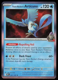 Team Rocket's Articuno 051/182 Rare Destined Rivals Pokemon Holo Near Mint - Image 1
