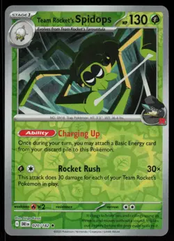 Team Rocket's Spidops 020/182 Rare Destined Rivals Pokemon Reverse Holo NM - Image 1