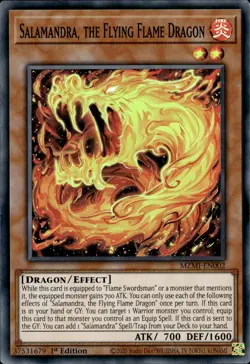 Salamandra, The Flying Flame Dragon Super Rare 1st Edition MZMI-EN002 NM YuGiOh - Image 1
