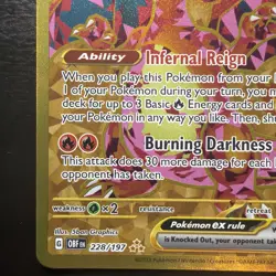 Charizard ex 228/197 Gold Full Art Hyper Rare Obsidian Flames NM Mint Pokemon - Image 4