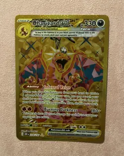 Charizard ex 228/197 Gold Hyper Rare Obsidian Flames Pokemon Card NM - Image 2