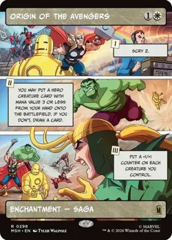 Origin of the Avengers Borderless Marvel Super Heroes NM MTG - Image 1