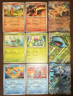 151 Kanto Starter Trio (9) Card Lot - Charizard, Blastoise, Venusaur - Image 2