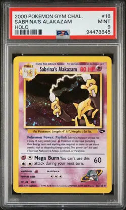 2000 POKEMON GYM CHALLENGE HOLO #16 SABRINA'S ALAKAZAM PSA 9 - Image 1
