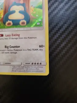 2019 Pokemon SM Unbroken Bonds Snorlax Holo Rare #158/214 - Image 3
