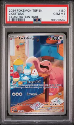 2024 POKEMON TEF EN-TEMPORAL FORCES ILLUSTRATION RARE #180 LICKITUNG PSA 10 - Image 1