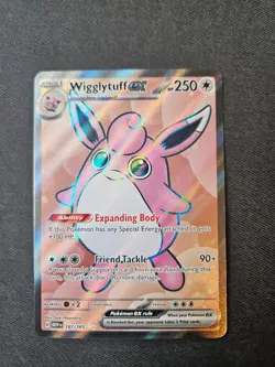 Pokemon TCG Scarlet & Violet Wigglytuff EX Holo Ultra Rare Card 187/165 NM - Image 1