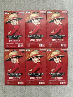 LOT OF 6 - One Piece OP-13 Carrying on His Will Sleeved Booster Packs - SEALED - Image 1