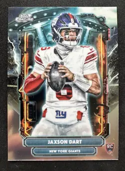 2025 Topps Chrome Cosmic Jaxson Dart Extraterrestrial Talent SP ET-2 Rookie RC - Image 1
