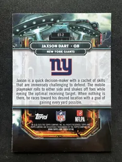 2025 Topps Chrome Cosmic Jaxson Dart Extraterrestrial Talent SP ET-2 Rookie RC - Image 2