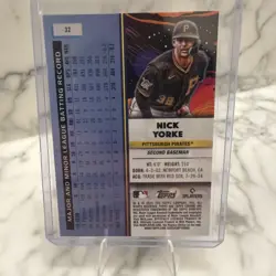 2025 Topps Cosmic Chrome Nick Yorke #32 White Hole Refractor (RC) Pirates - Image 2