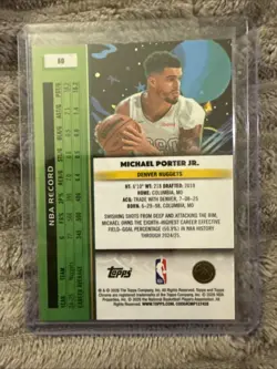 2025-26 Topps Cosmic Chrome Basketball Michael Porter Jr. White Hole #60 - Image 2