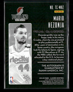 Mario Hezonja 2019-20 Illusions Trophy Collection Auto - Image 2