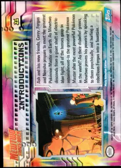 Mewtwo Strikes Back topps Pokemon The First Movie Holo Foil #21 Introductions - Image 2