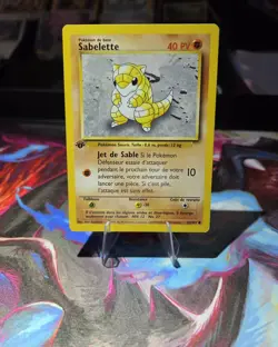 Pokemon Sandshrew (Sabelette) #62/102 – Base Set 1st Edition 1999 – French – NM - Image 1