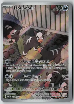 Houndour 204/197 Illustration Rare Obsidian Flames Pokemon NM - Image 1