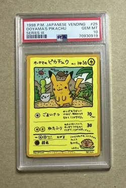 1998 Pokemon Japanese Vending Series III Ooyama’s Pikachu Card #25 PSA 10 - Image 1