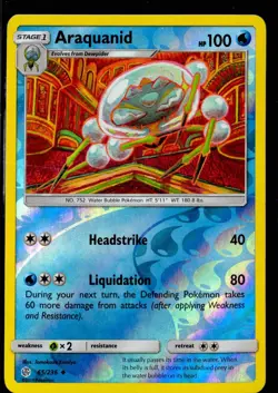 ARAQUANID 65/236 UNCOMMON COSMIC ECLIPSE POKEMON REVERSE HOLO NM - Image 1