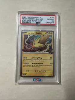 2025 POKEMON DRI EN TEAM ROCKET'S ZAPDOS PURCHASE BONUS-ASIA #070 PSA 10 GEM MT - Image 1