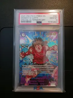 One Piece Card Game TCG PRB02 Monkey.D.Luffy EB02-061 SP PSA 10 - Image 1