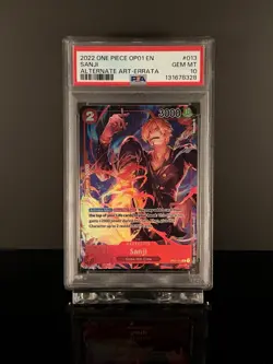 ✅PSA 10 GEM MINT SANJI Alternate Art OP01-013 One Piece Romance ERRATA - Image 1