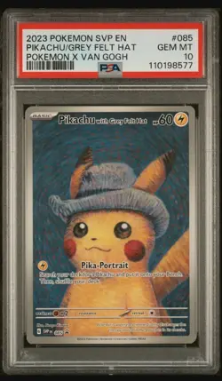 Pikachu With Grey Felt Hat SVP 085 Pokemon Van Gogh Promo Card PSA 10 GEM MINT⚡ - Image 4