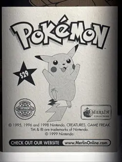 1999 Pokemon Merlin Topps Holographic Prism Card Ash And Pikachu S29 - Image 3