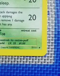 Pokemon TCG Jumpluff Holo Rare Card 7/111 Neo Genesis Set Vintage WOTC - Image 3