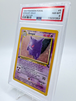 Gengar 1st Edition Fossil 5/62 Holo PSA 8 NM-Mint Pokemon Card Cert #115031353 - Image 4