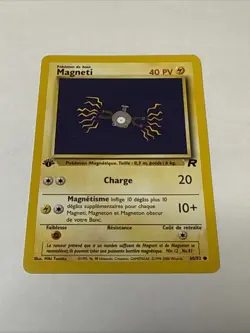 FRENCH Pokemon Card "MAGNETI" First Edition 2000 Team Rocket Common 60/82 LP - Image 1