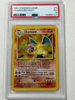 1999 Pokemon Base Set Charizard Holo 4/102 PSA 5 EX - Vintage Graded Card - Image 1