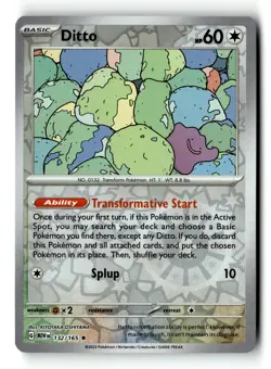 Pokemon Card Ditto LP SV: Scarlet & Violet 151 Reverse Holo Rare 132/165 - Image 1