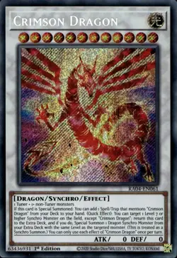 Crimson Dragon RA04-EN061 Secret Rare 1st Edition NM Yu-Gi-Oh! Card - Image 1