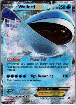 Wailord EX 38/160 XY - Primal Clash - Pokemon Card - LP - Image 1