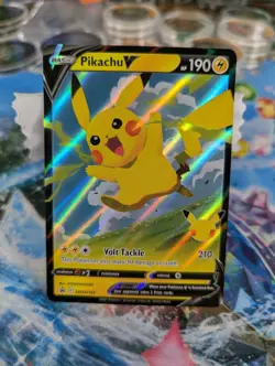 Pikachu V SWSH143 SWSH: Sword & Shield Promo Cards Holo LP - Image 1