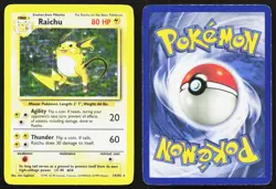 RAICHU 14/102 HOLO HOLO RARE BASE SET UNLIMITED POKEMON MP - Image 3