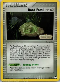 Root Fossil 80/92 Common Legend Maker Pokemon Reverse Holo NM - Image 1