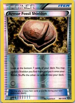 Armor Fossil Shieldon 98/114 Uncommon Steam Siege Pokemon Reverse Holo NM - Image 1