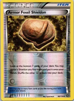 Armor Fossil Shieldon 98/114 Uncommon Steam Siege Pokemon Reverse Holo NM - Image 1