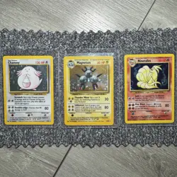 VINTAGE Chansey 3/102 Magenton 9/102 Ninetales 12/102 Pokemon Base Set Holo Rare - Image 1