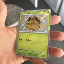 Pineco 099/091 Shiny Holo Rare Paldean Fates Pokemon Card NM-Mint TCG - Image 4