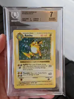 Pokemon 1999 Base Shadowless Raichu Holo #14/102 BGS 7 NEAR MINT - Image 1