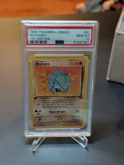 PSA 10 1999 Pokemon Jungle 1st Edition Rhyhorn #61 - Image 1
