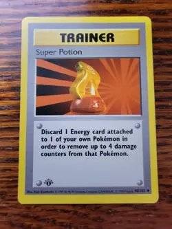 Pokemon TCG Super Potion Base Set 90/102 Regular 1st Edition Uncommon LP - Image 1